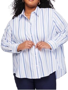 🔥10 for $100🔥 NWT Lane Bryant plus size striped button up poplin shirt